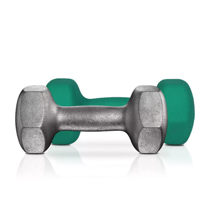 In And OutdoorMatch Dumbbells Set Sem - 2x4kg - Krachttraining - Thuis - Kantoor - Gym - Groen Dumbell set