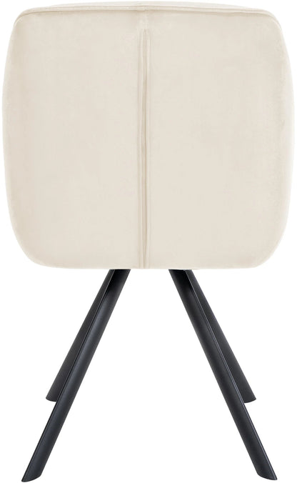 In And OutdoorMatch Eetkamerstoel Beverly - Crème - Met Armleuningen - Fluweel - Hoge Kwaliteit Bekleding - Comfortabele en Luxe Eetkamerstoel - Vintage Look Eetkamerstoel