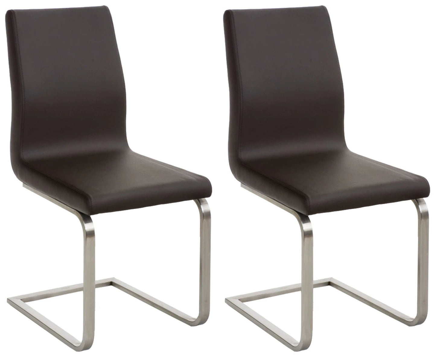 In And OutdoorMatch Eetkamerstoel Brock - Zwart - Set van 2 - Kunstleer - Hoogwaardige bekleding - Luxe eetkamerstoelen - Moderne look Eetkamerstoel