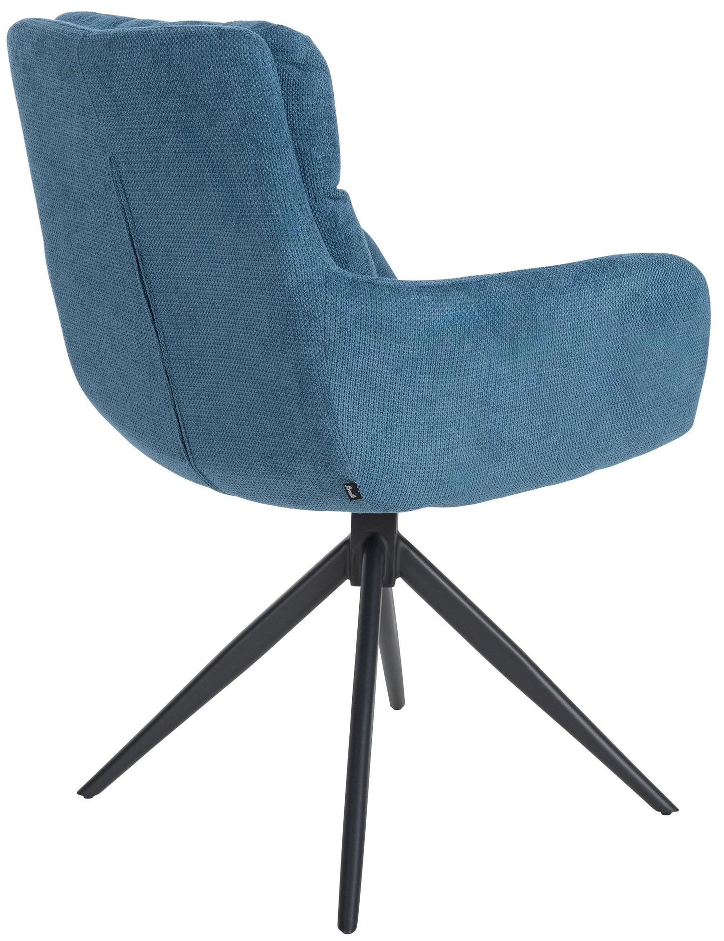 In And OutdoorMatch Eetkamerstoel Bruce - Blauw - Stof - Met Armleuning - Hoogwaardige Bekleding - Stijlvolle Eetkamerstoel - Deluxe Look Eetkamerstoel