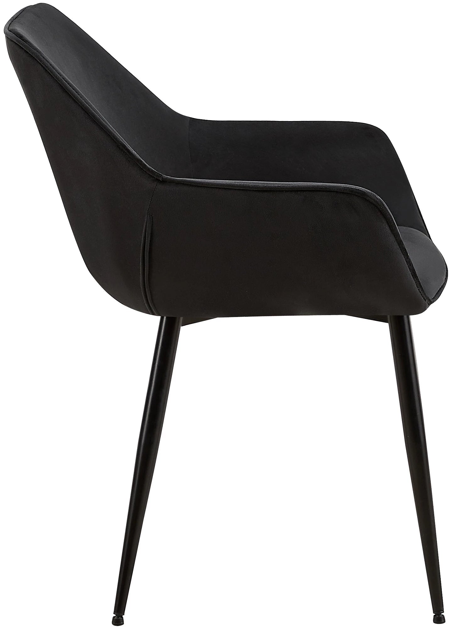 In And OutdoorMatch Eetkamerstoel Callista - Zwart - Stof - Hoge kwaliteit bekleding - Fluwelen Eetkamerstoel - Luxe uitstraling Eetkamerstoel