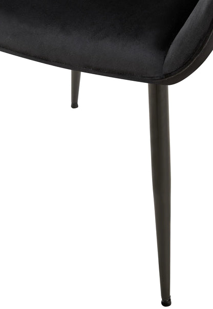 In And OutdoorMatch Eetkamerstoel Callista - Zwart - Stof - Hoge kwaliteit bekleding - Fluwelen Eetkamerstoel - Luxe uitstraling Eetkamerstoel