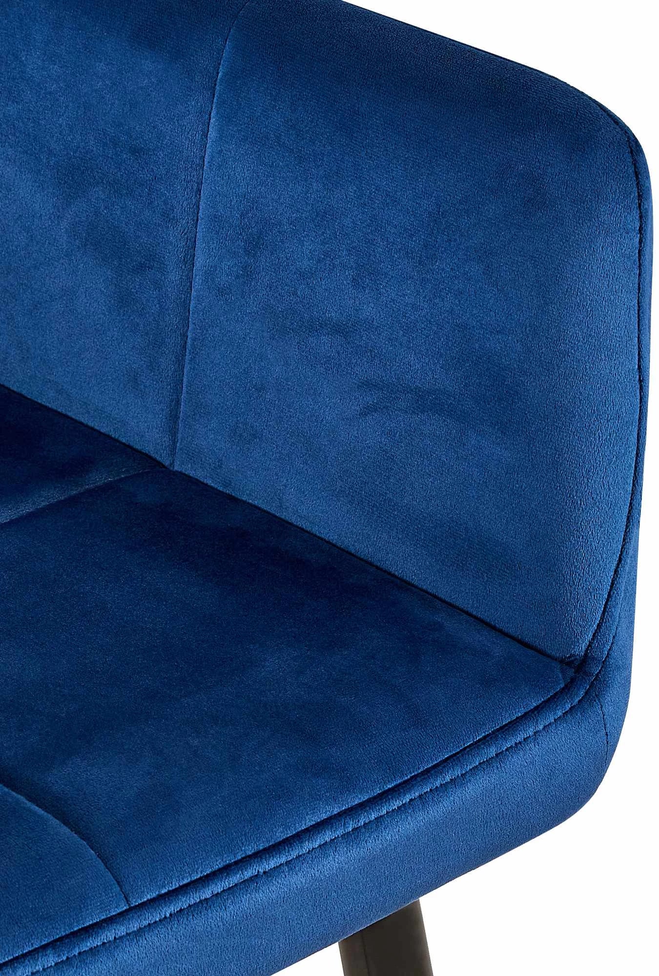 In And OutdoorMatch Eetkamerstoel Coleen - Blauw - Set van 2 - Fluweel - Hoge kwaliteit bekleding - Luxe eetkamerstoel - Moderne look Eetkamerstoel