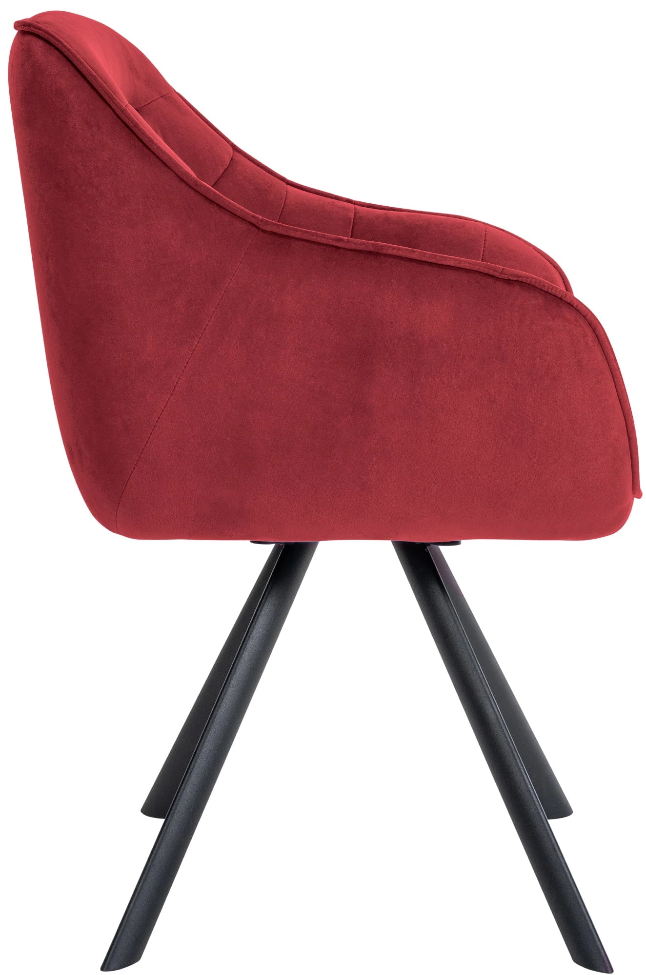 In And OutdoorMatch Eetkamerstoel Deedee - Rood - Met Armleuningen - Fluweel - Hoge Kwaliteit Bekleding - Comfortabele en Luxe Eetkamerstoel - Vintage Look Eetkamerstoel