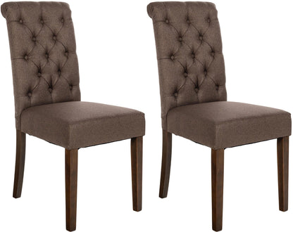 In And OutdoorMatch Eetkamerstoel Faron - Bruin - Set van 2 - Stof - Hoge kwaliteit bekleding - Tijdloze eetkamerstoel - Vintage Look Eetkamerstoel