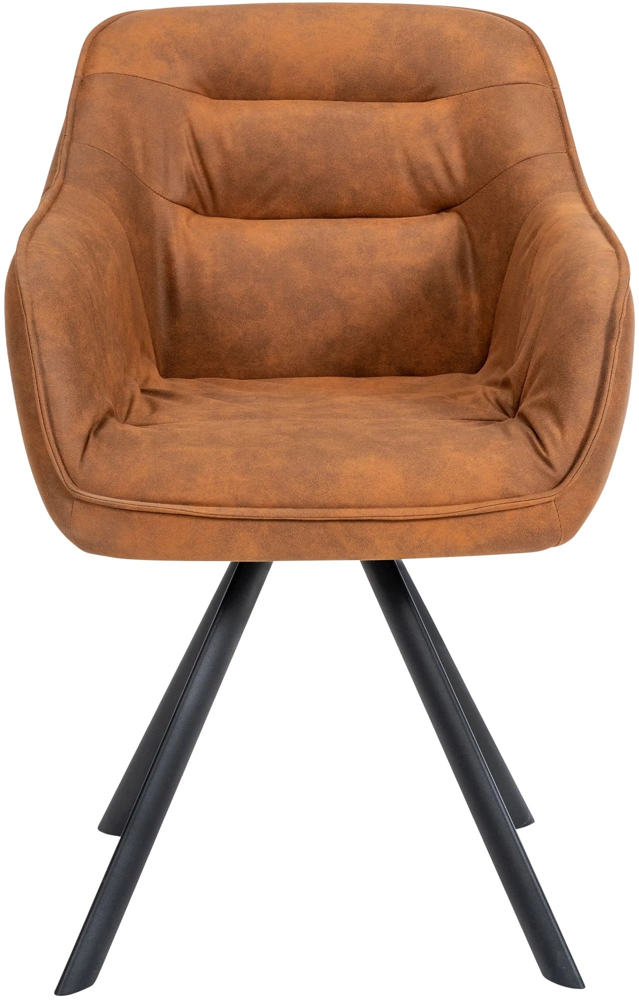 In And OutdoorMatch Eetkamerstoel Fatima - Bruin - Met Armleuningen - Fluweel - Hoge Kwaliteit Bekleding - Comfortabele en Luxe Eetkamerstoel - Vintage Look Eetkamerstoel