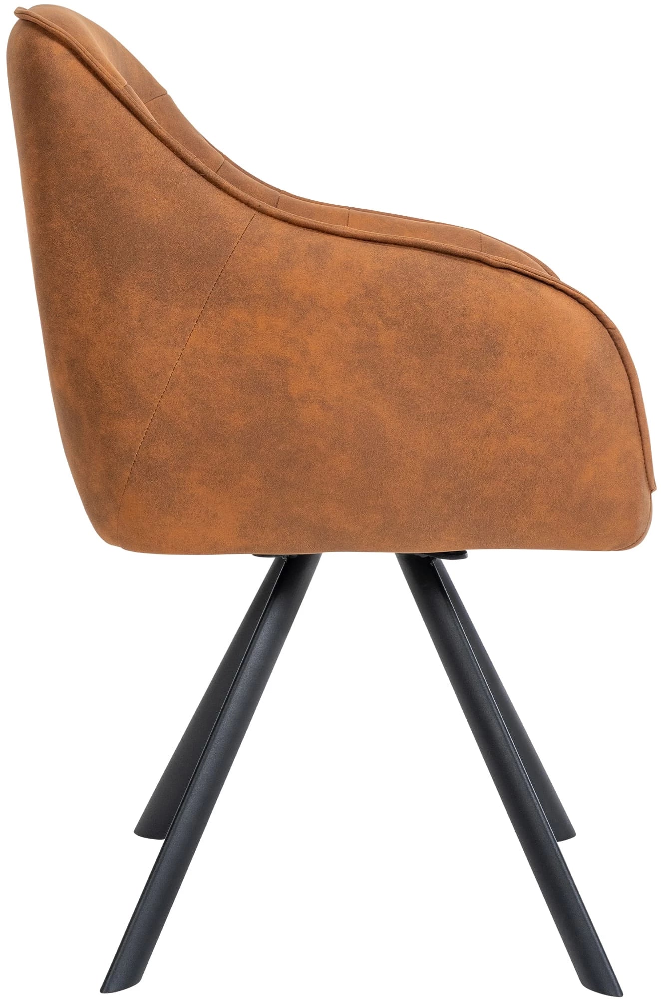 In And OutdoorMatch Eetkamerstoel Fatima - Bruin - Met Armleuningen - Fluweel - Hoge Kwaliteit Bekleding - Comfortabele en Luxe Eetkamerstoel - Vintage Look Eetkamerstoel