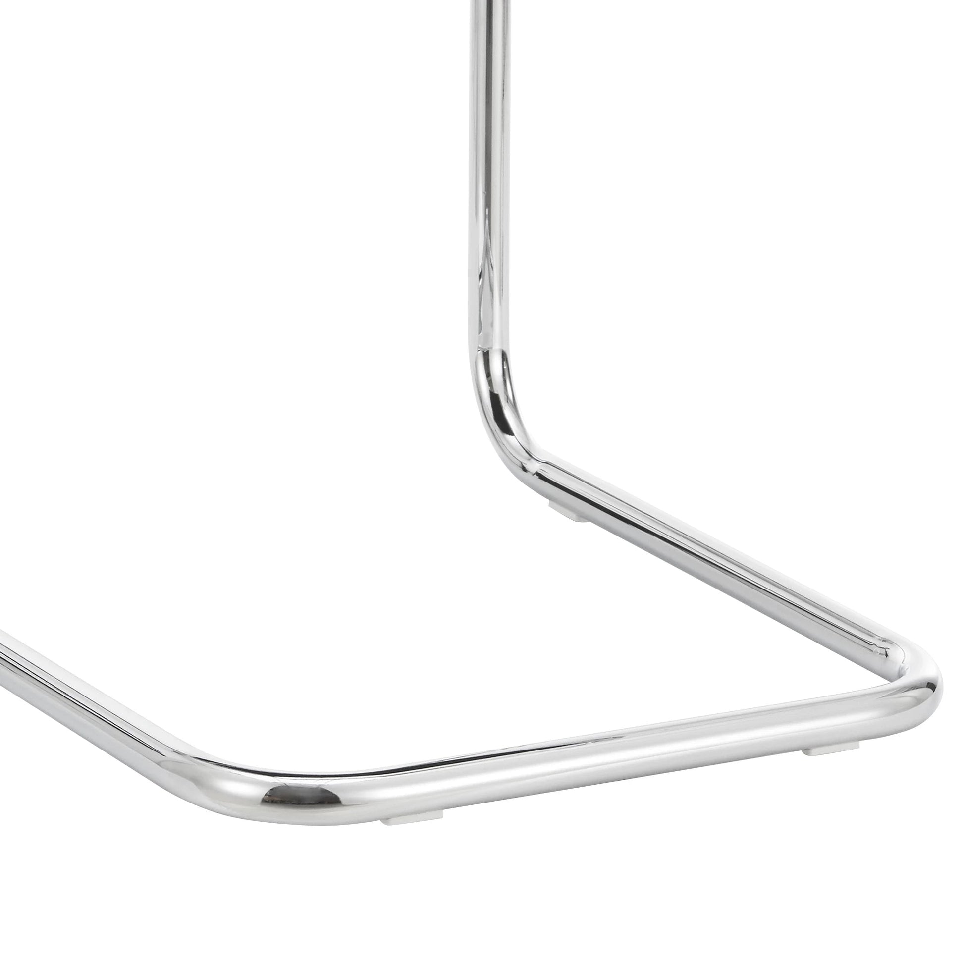 In And OutdoorMatch Eetkamerstoel Jacky - Set van 2 - Kunstlederen Zitting - Gestoffeerde Zitting - Bruin en Chroom - 83x50x54cm - Eetkamerstoel - Eenvoudige Montage Eetkamerstoel