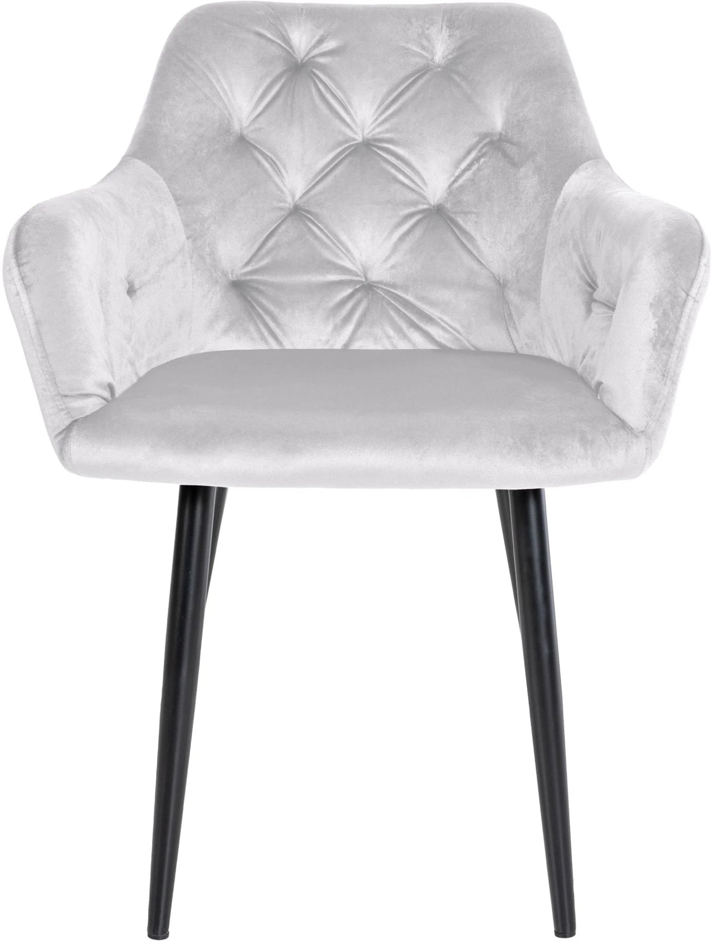 In And OutdoorMatch Eetkamerstoel Jimi - Wit - Fluweel - Hoge kwaliteit bekleding - Deluxe Eetkamerstoel - Vintage Look Eetkamerstoel