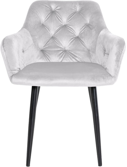 In And OutdoorMatch Eetkamerstoel Jimi - Wit - Fluweel - Hoge kwaliteit bekleding - Deluxe Eetkamerstoel - Vintage Look Eetkamerstoel