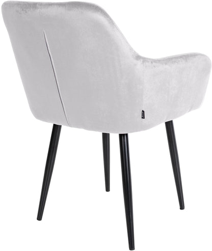 In And OutdoorMatch Eetkamerstoel Jimi - Wit - Fluweel - Hoge kwaliteit bekleding - Deluxe Eetkamerstoel - Vintage Look Eetkamerstoel