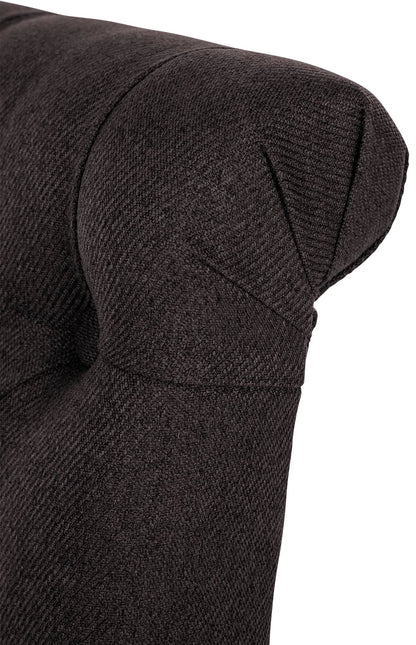 In And OutdoorMatch Eetkamerstoel Karina - Donkergrijs - Set van 2 - Stof - Hoogwaardige bekleding - Tijdloze eetkamerstoel - Vintage look Eetkamerstoel