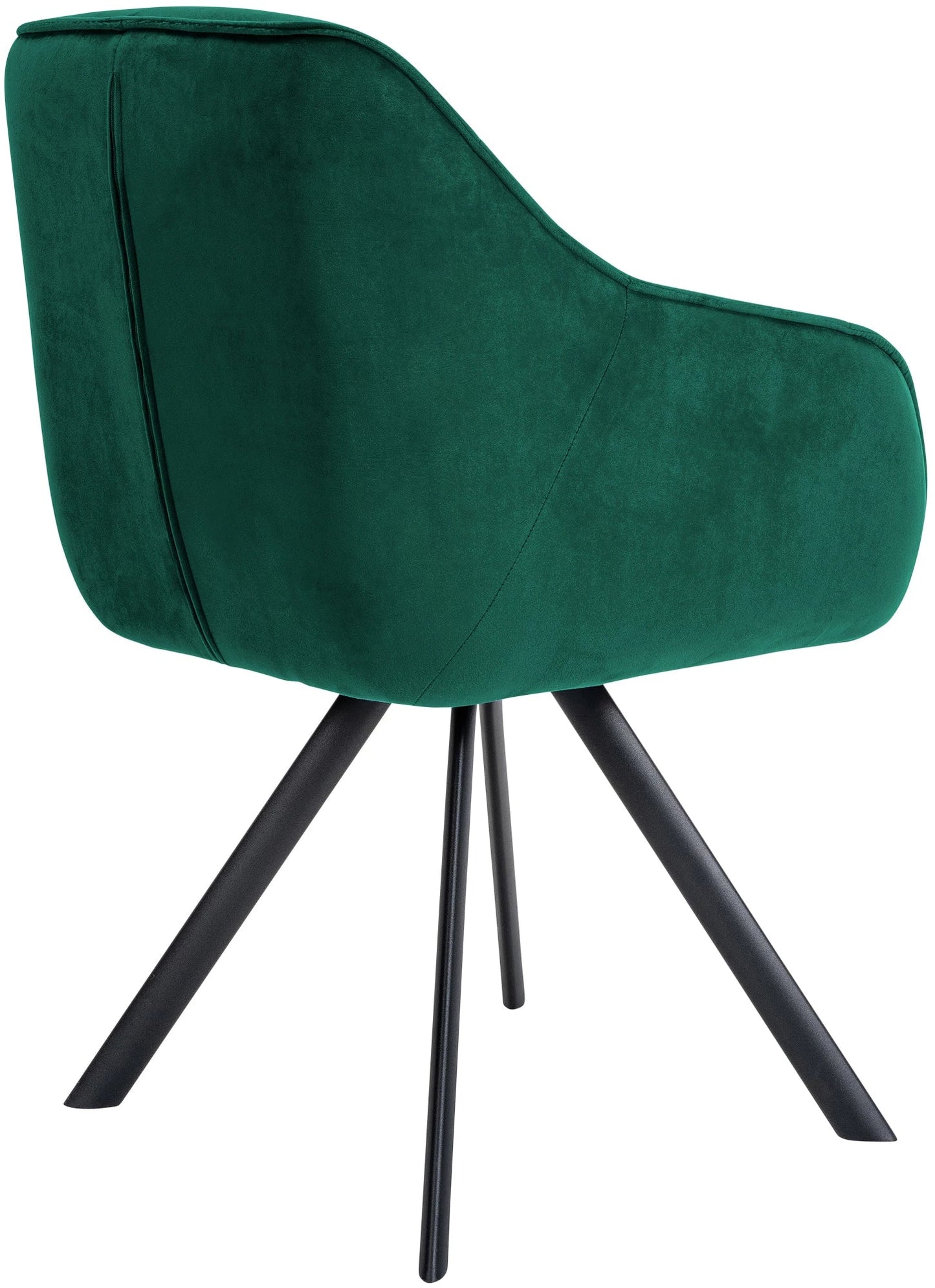 In And OutdoorMatch Eetkamerstoel Kevin - Groen - Met Armleuningen - Fluweel - Hoge Kwaliteit Bekleding - Comfortabele en Luxe Eetkamerstoel - Vintage Look Eetkamerstoel