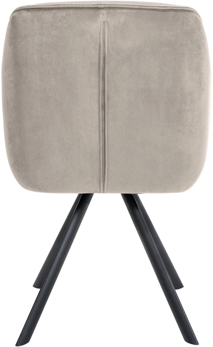 In And OutdoorMatch Eetkamerstoel Liselot - Lichtgrijs - Met Armleuningen - Fluweel - Hoge Kwaliteit Bekleding - Comfortabele en Luxe Eetkamerstoel - Vintage Look Eetkamerstoel