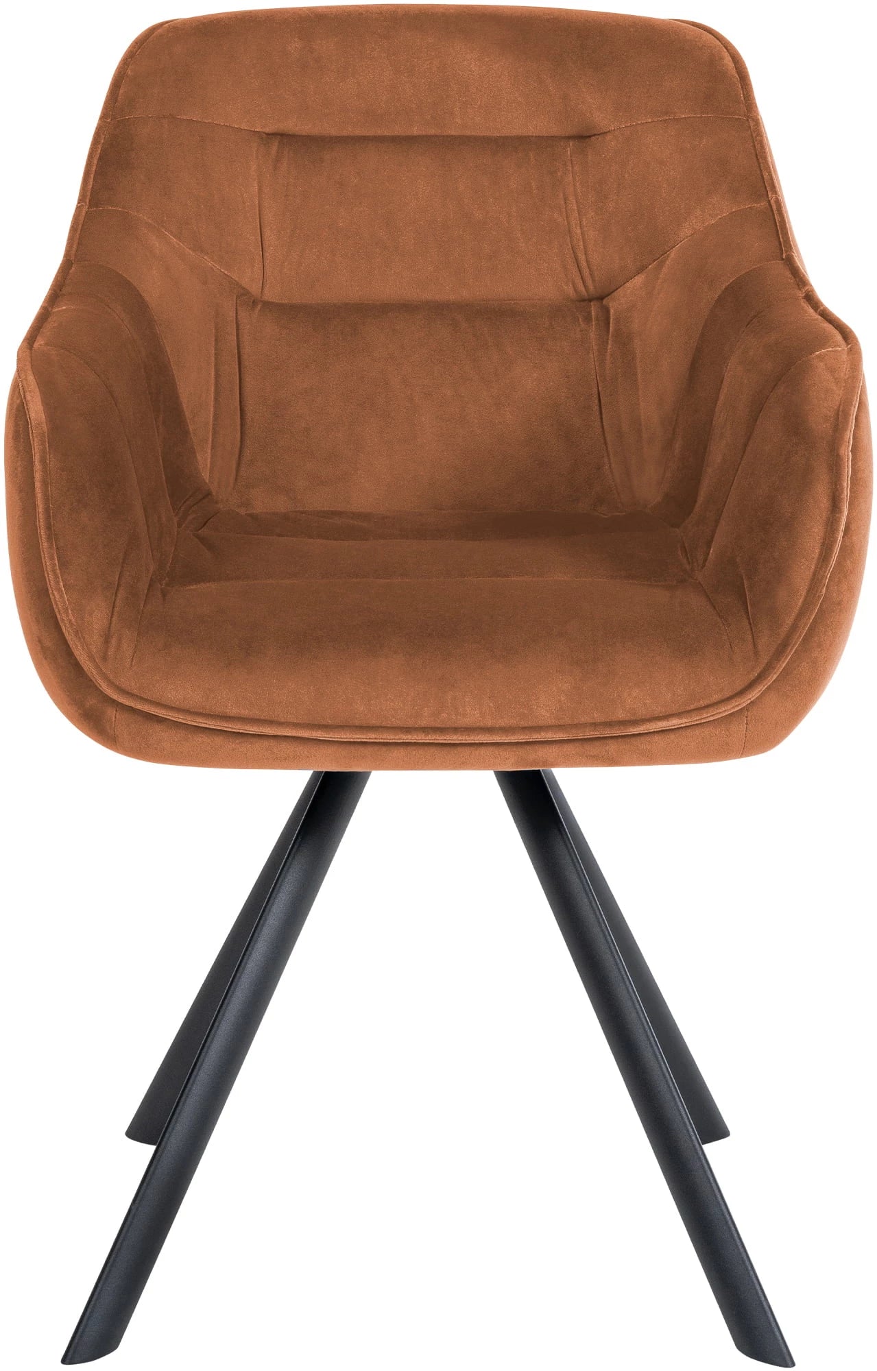 In And OutdoorMatch Eetkamerstoel Luisina - Bruin - Met Armleuningen - Fluweel - Hoge Kwaliteit Bekleding - Comfortabele en Luxe Eetkamerstoel - Vintage Look Eetkamerstoel