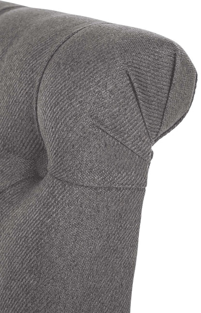 In And OutdoorMatch Eetkamerstoel Mabella - Grijs - Set van 2 - Stof - Hoge kwaliteit bekleding - Tijdloze eetkamerstoel - Vintage Look Eetkamerstoel