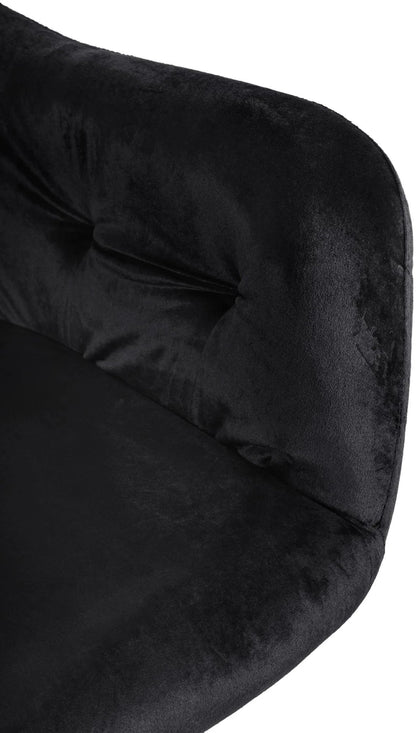 In And OutdoorMatch Eetkamerstoel Marisela - Zwart - Fluweel - Hoge Kwaliteit Bekleding - Luxe Eetkamerstoel - Vintage Look Eetkamerstoel