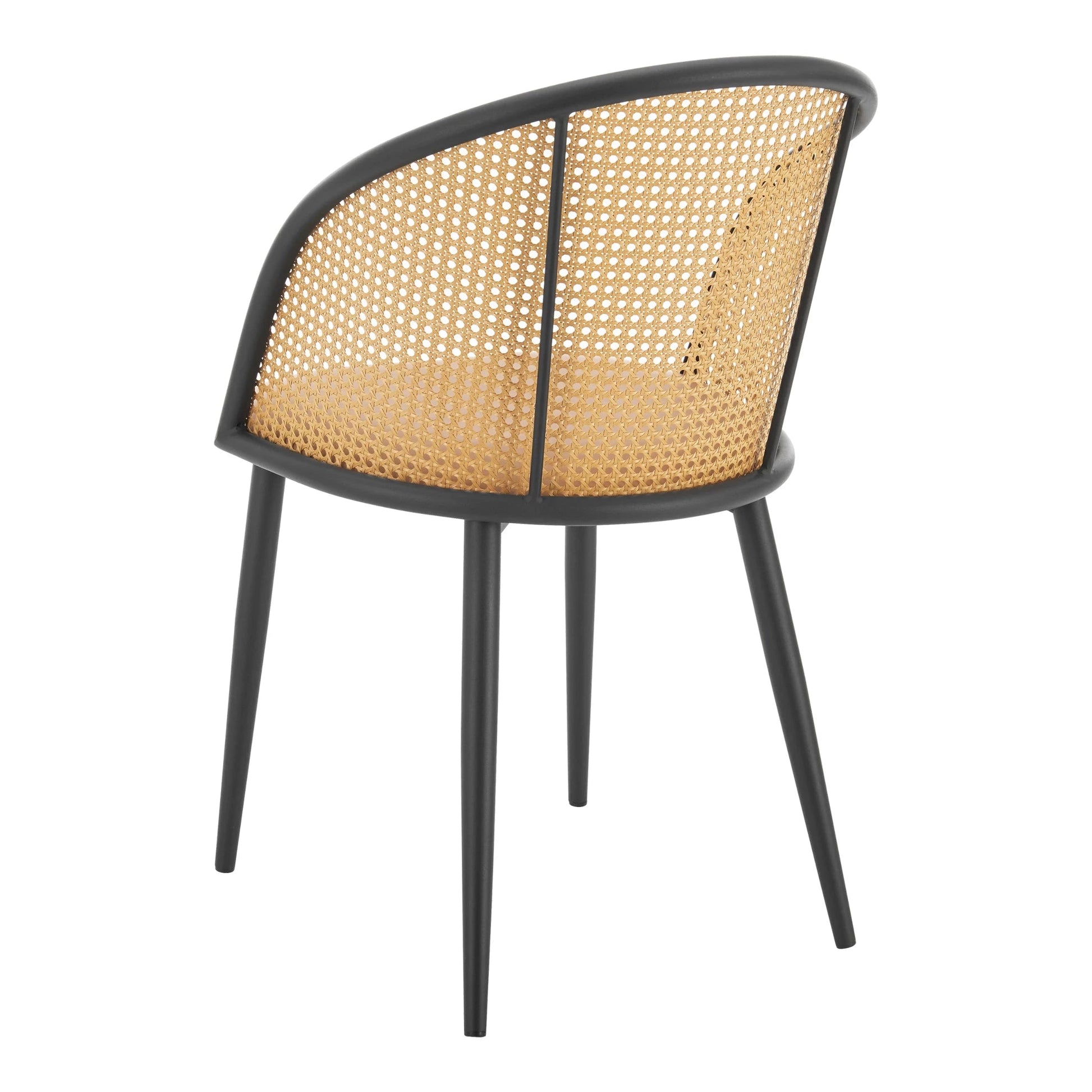 In And OutdoorMatch Eetkamerstoel Masons - Set van 2 - Bruin en Zwart - 82x56x55cm - Met Rugleuning - Eenvoudige Montage - Kunstlederen Zitting - Gestoffeerde Zitting Eetkamerstoel