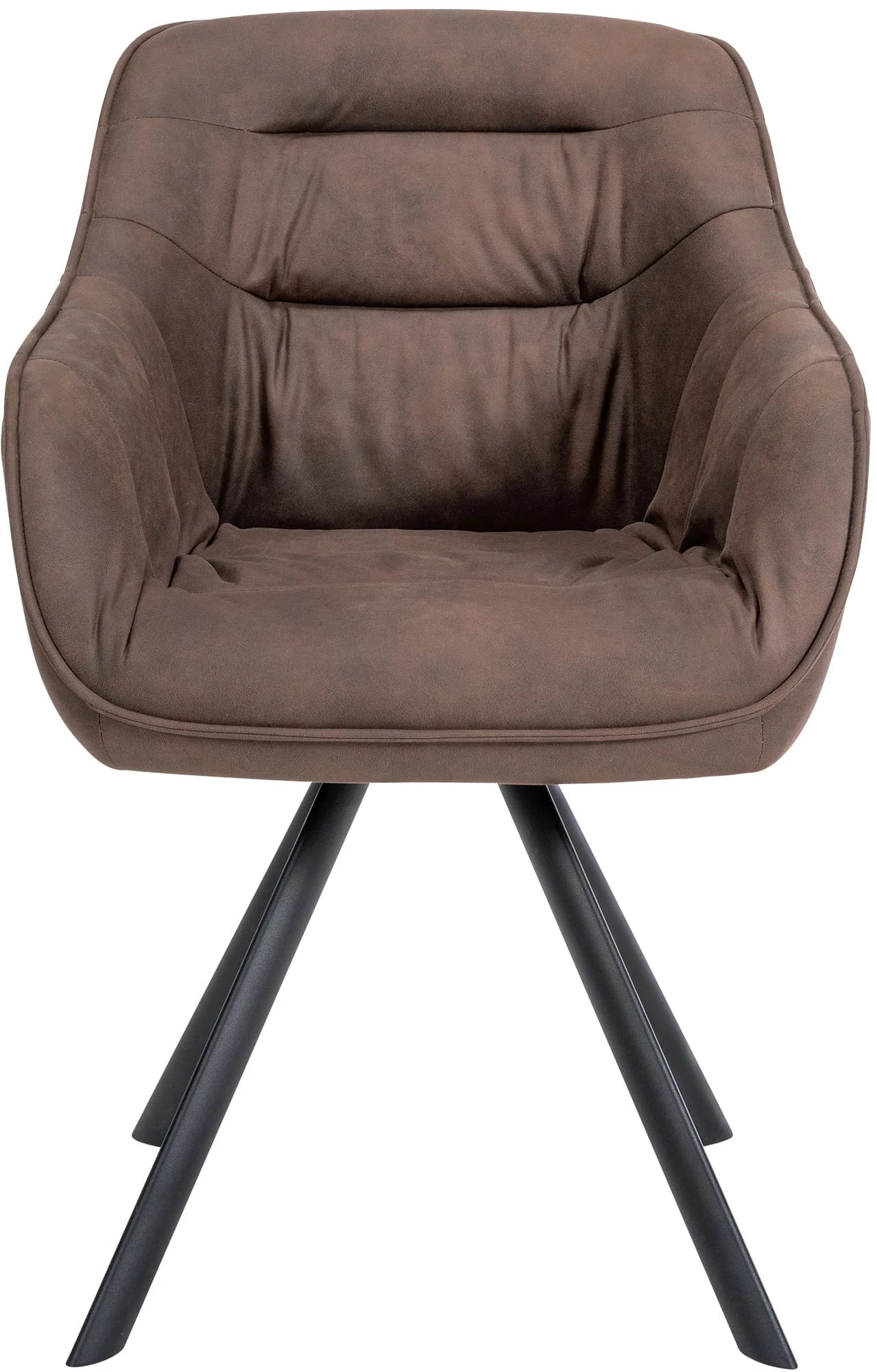 In And OutdoorMatch Eetkamerstoel Rafaela - Bruin - Met Armleuningen - Fluweel - Hoge Kwaliteit Bekleding - Comfortabele en Luxe Eetkamerstoel - Vintage Look Eetkamerstoel