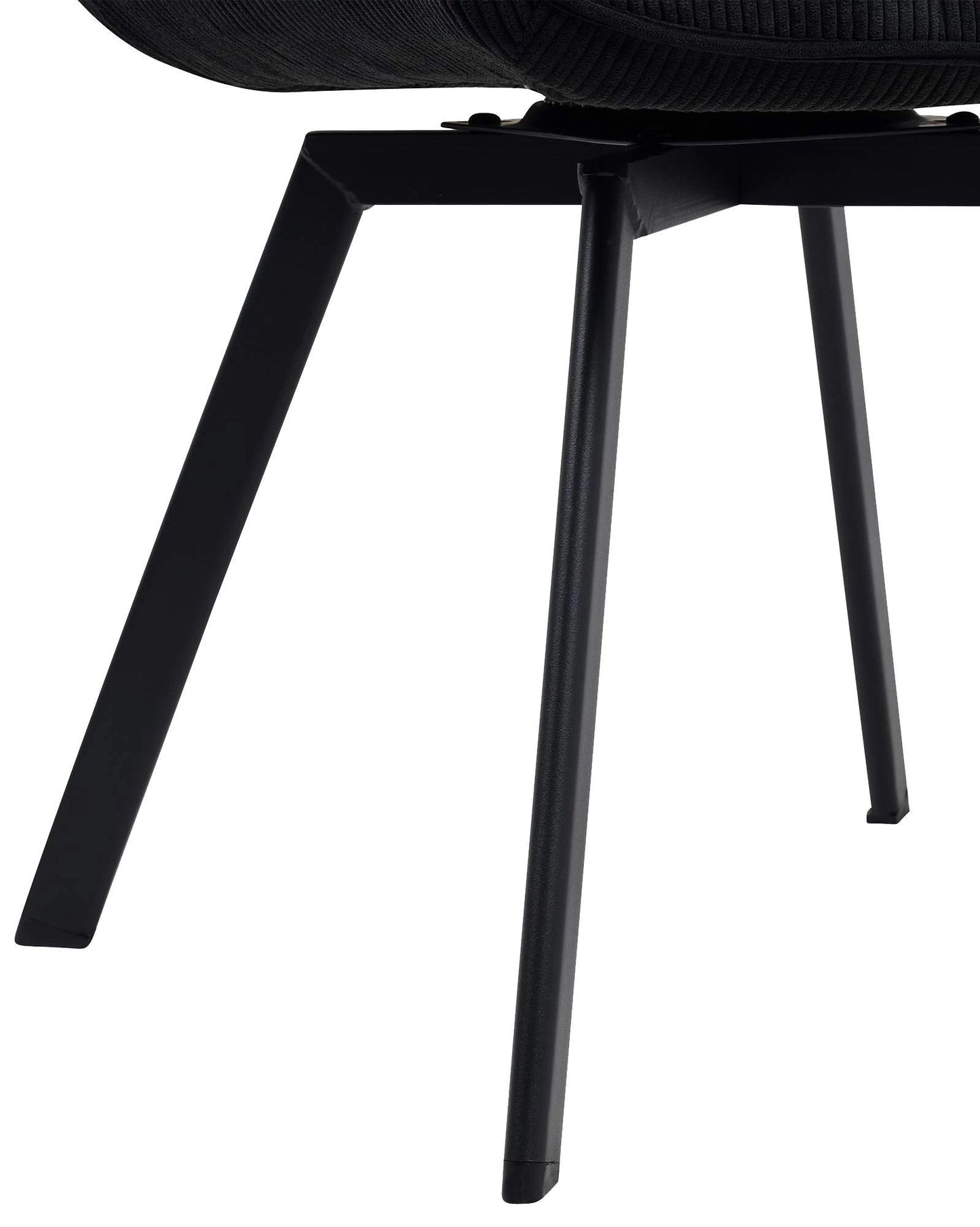 In And OutdoorMatch Eetkamerstoel Ralf - Zwart - Stof - Hoge kwaliteit bekleding - Corduroy Eetkamerstoel - Stijlvolle en eigentijdse uitstraling Eetkamerstoel