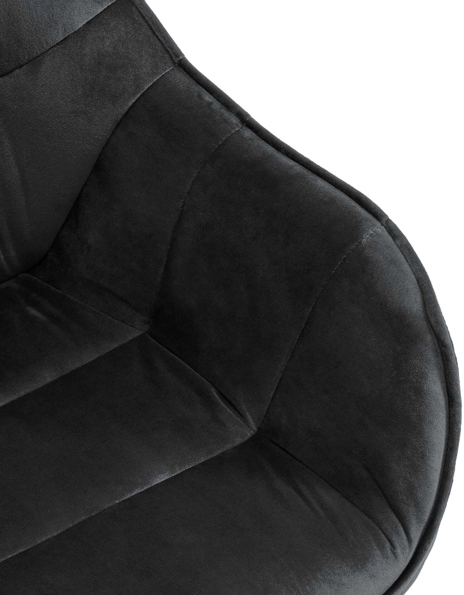 In And OutdoorMatch Eetkamerstoel Rico - Zwart - Met Armleuningen - Fluweel - Hoogwaardige Bekleding - Comfortabele en Luxe Eetkamerstoel - Vintage Look Eetkamerstoel