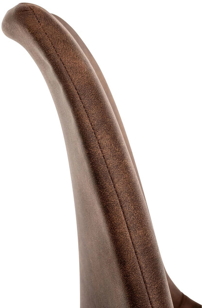 In And OutdoorMatch Eetkamerstoel Shannen - Set van 4 - Kunstleer - Hoogwaardige bekleding - Luxe Eetkamerstoel - Vintage Look - Robuust Houten Frame Eetkamerstoel