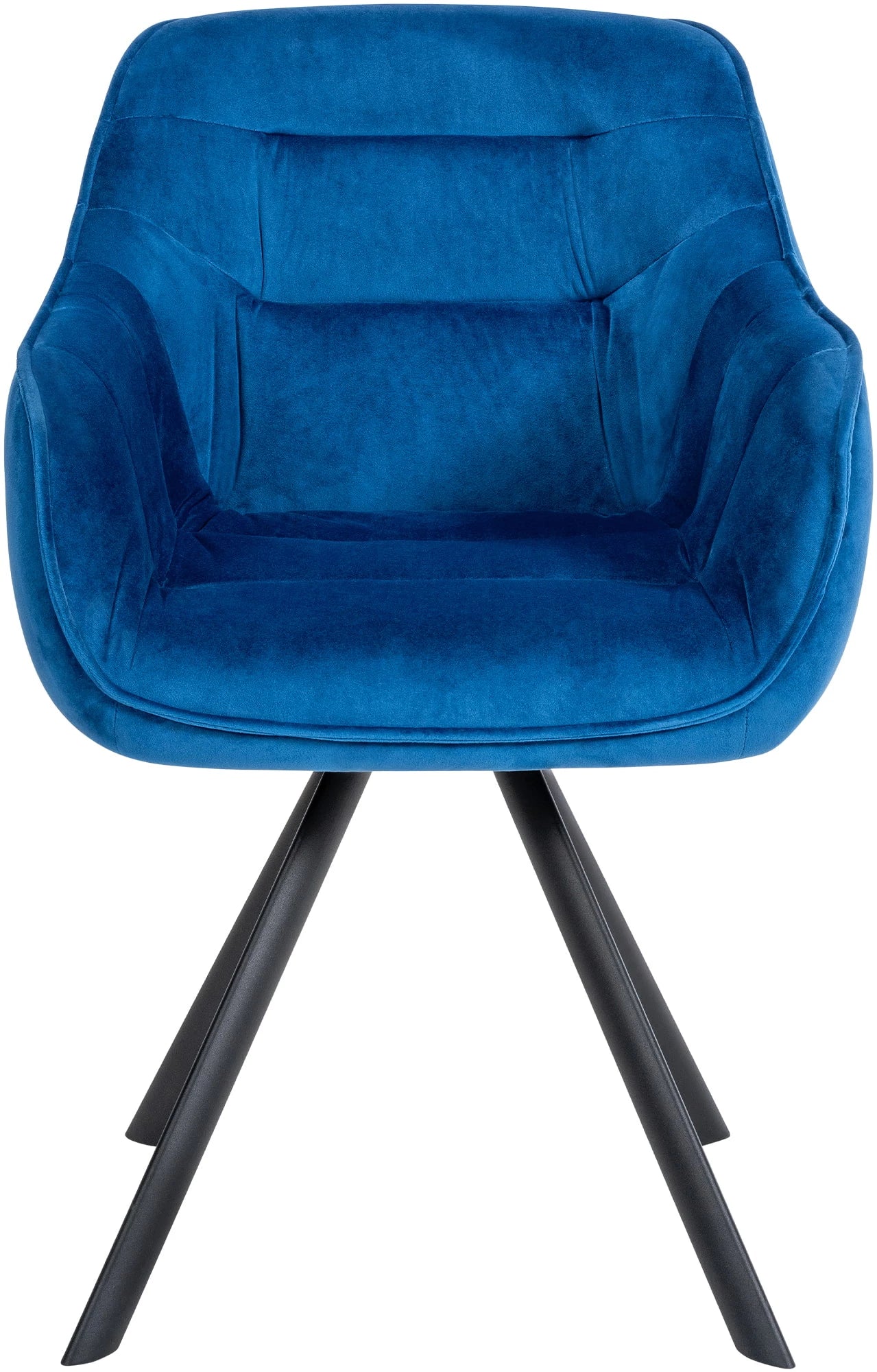 In And OutdoorMatch Eetkamerstoel Tamika - Blauw - Met Armleuningen - Fluweel - Hoge Kwaliteit Bekleding - Comfortabele en Luxe Eetkamerstoel - Vintage Look Eetkamerstoel