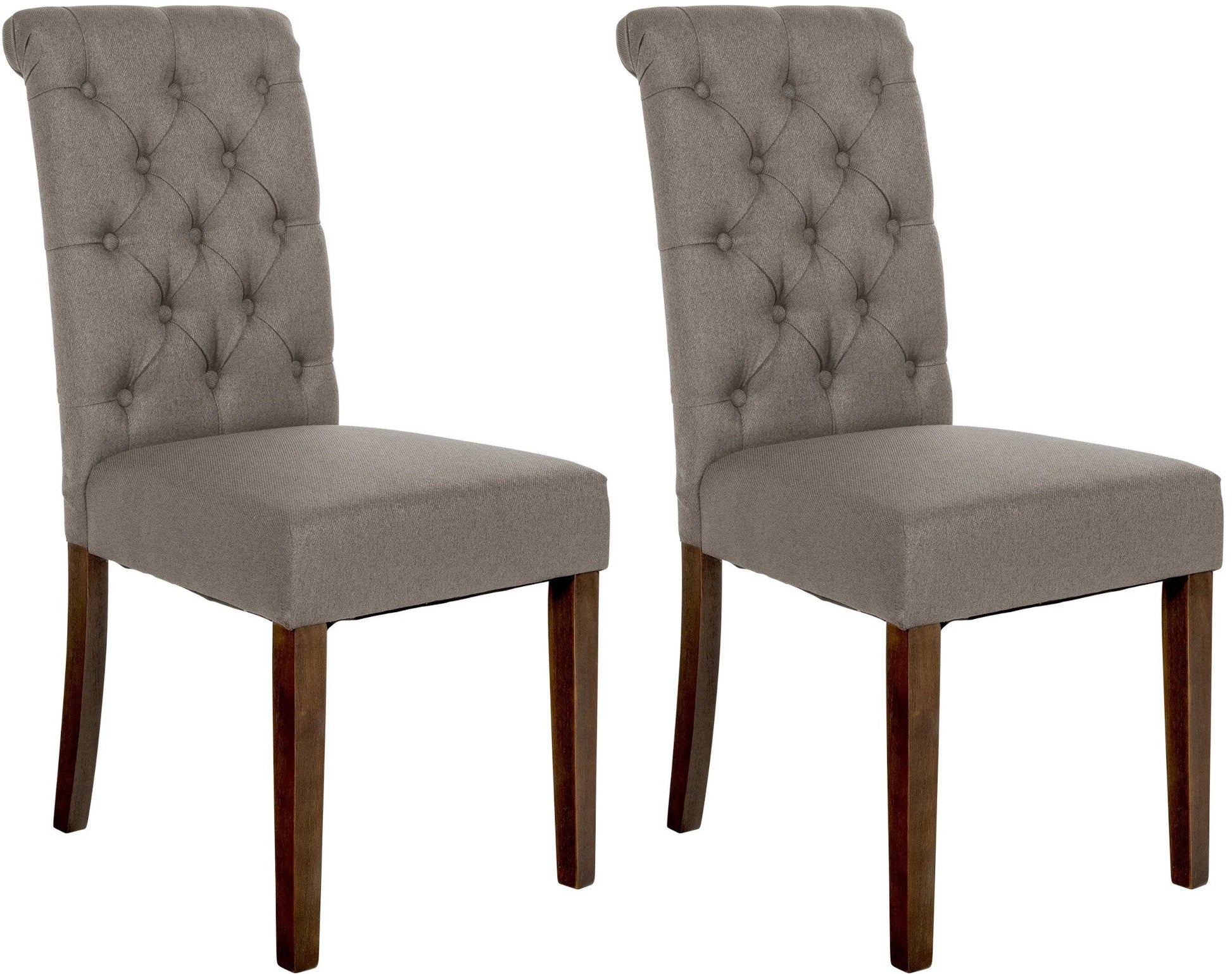 In And OutdoorMatch Eetkamerstoel Vera - Grijs - Stof - Hoge kwaliteit bekleding - Tijdloze eetkamerstoel - Vintage Look Eetkamerstoel