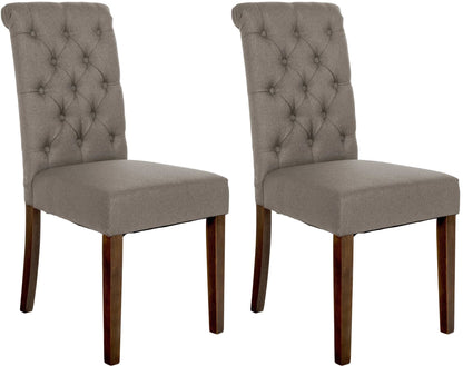 In And OutdoorMatch Eetkamerstoel Vera - Grijs - Stof - Hoge kwaliteit bekleding - Tijdloze eetkamerstoel - Vintage Look Eetkamerstoel