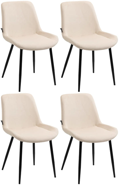 In And OutdoorMatch Eetkamerstoelen Irene - Crème - Set van 4 - Fluweel - Hoogwaardige bekleding - Exclusieve eetkamerstoelen - Stijlvolle uitstraling Eetkamerstoel