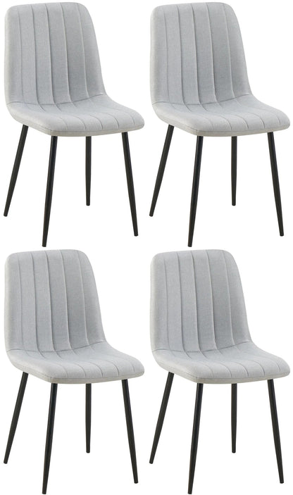In And OutdoorMatch Eetkamerstoelen Lucian - Grijs - Set van 4 - Stof - Hoge kwaliteit bekleding - Decoratieve eetkamerstoel - Stabiel metalen frame Eetkamerstoel