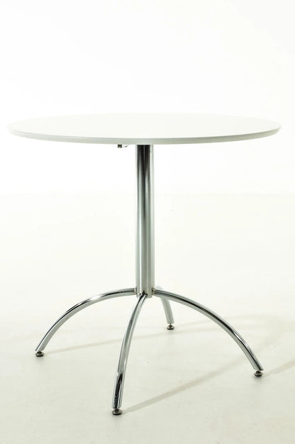 In And OutdoorMatch Eettafel Tery - Rond -75x80x80cm - Wit - MDF hout en Metaal - Elegant Design Eettafel/ Eetkamertafel