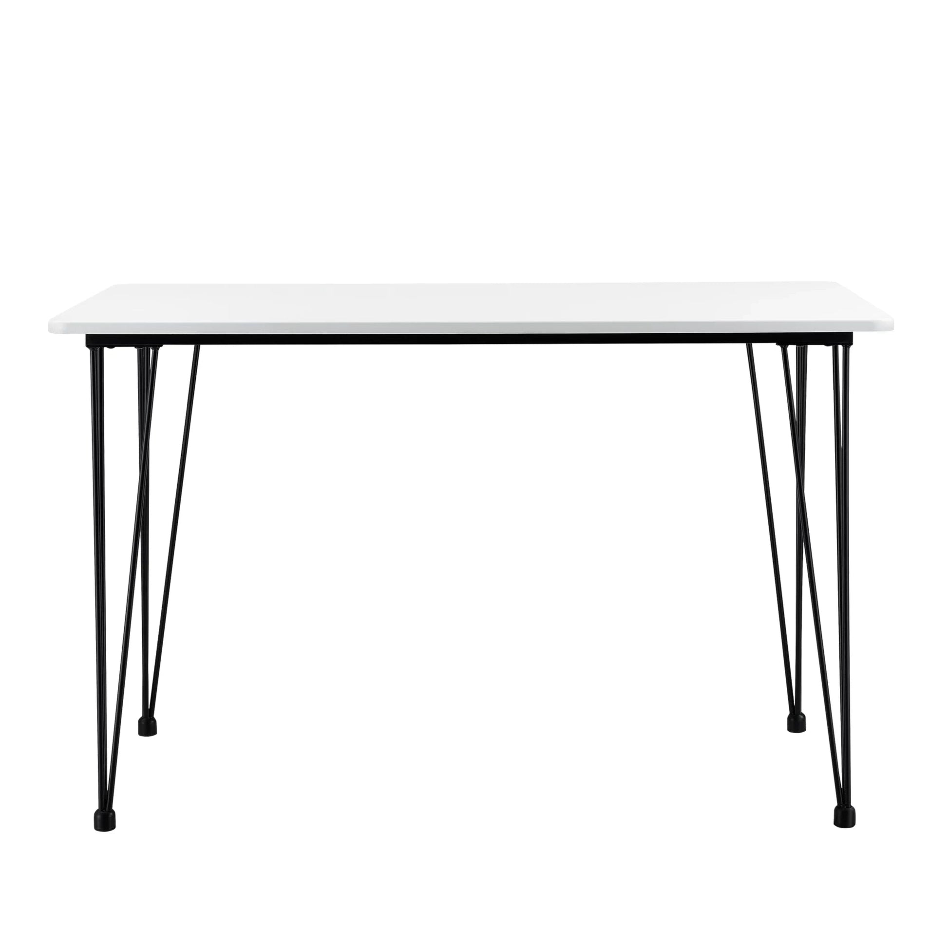 In And OutdoorMatch Eettafel Veinno - 120x70x75 cm - MDF en Staal - Wit - Elegante en Minimalistische Tafel Eettafel/ Eetkamertafel