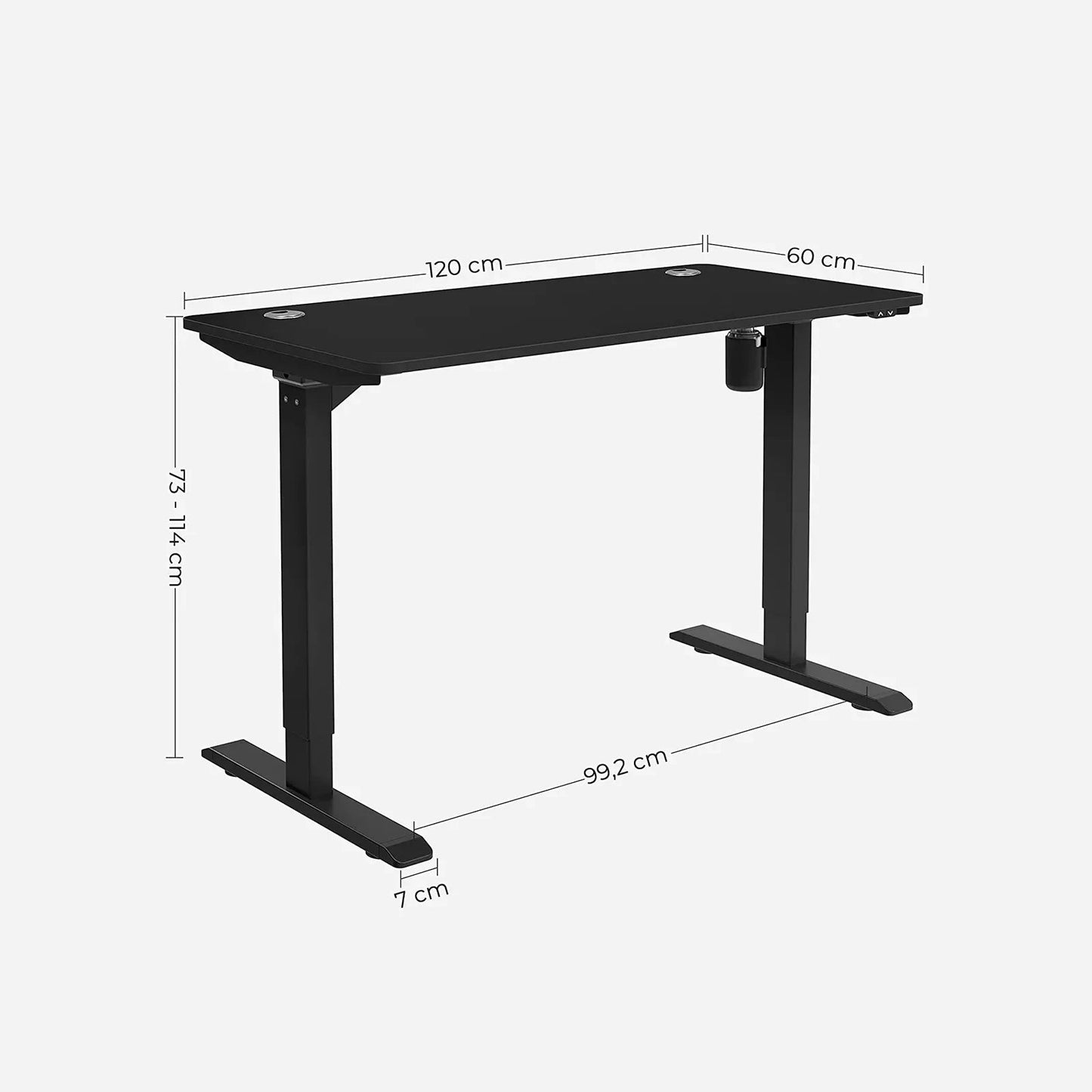 In And OutdoorMatch Elektrisch zit-sta bureau Anđelo - Hoogte verstelbaar 73-114cm - Industrieel - 100kg draagvermogen - 70x140cm Desk