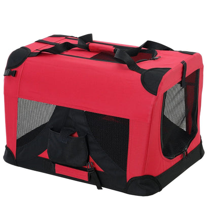 In And OutdoorMatch Hondenbank Vena - Kattenbank - Dierenbank - Reisbank - Stof en Metaal - 60x42x42 cm - Rood Honden Bench