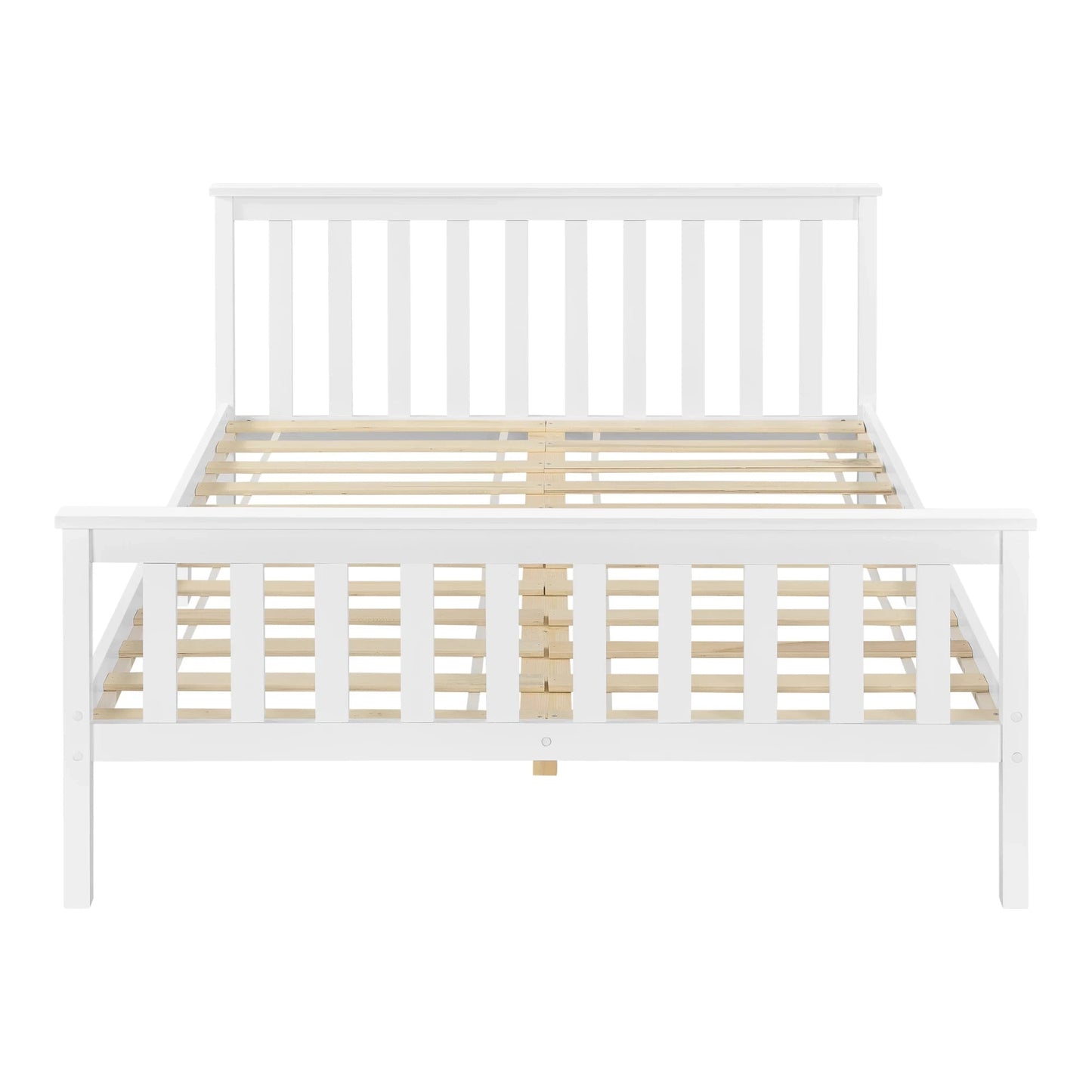 In And OutdoorMatch Houten Bed Bridie - Met Bedbodem - 160x200 cm - Wit - Snelle Montage Eén persoon slapen