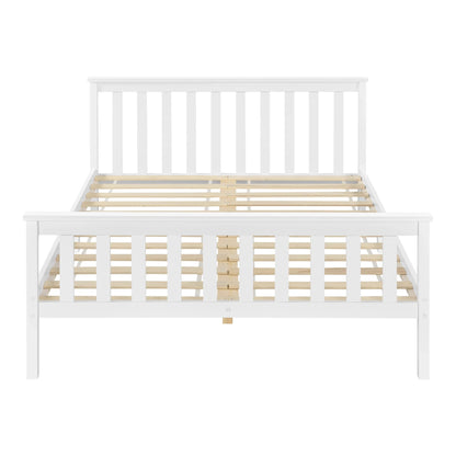 In And OutdoorMatch Houten Bed Bridie - Met Bedbodem - 160x200 cm - Wit - Snelle Montage Eén persoon slapen