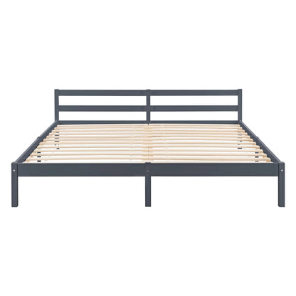 In And OutdoorMatch Houten Bed Fernando - Grenen - Met Bedbodem - 180x200 cm - Donkergrijs - Snelle montage bed twee personen