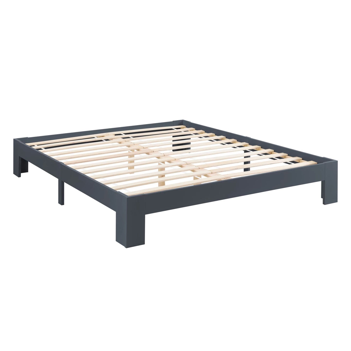 In And OutdoorMatch Houten Bed Rosendo - Grenen - Met Bedbodem - 140x200 cm - Donkergrijs - Snelle Montage bed twee personen