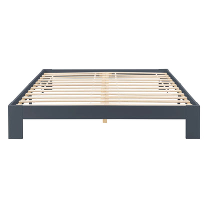In And OutdoorMatch Houten Bed Rosendo - Grenen - Met Bedbodem - 140x200 cm - Donkergrijs - Snelle Montage bed twee personen