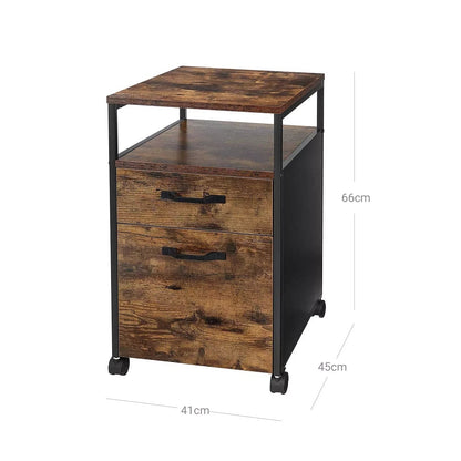 In And OutdoorMatch Industriële ladekast Joyo - Kantoor - Bureau - Slaapkamer - Ladekast op wielen - Hout - 41x45x66cm File cabinet