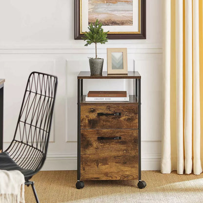 In And OutdoorMatch Industriële ladekast Joyo - Kantoor - Bureau - Slaapkamer - Ladekast op wielen - Hout - 41x45x66cm File cabinet