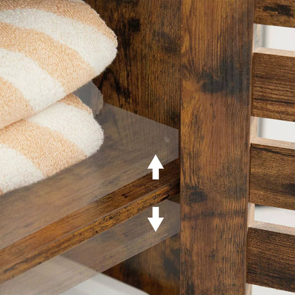 In And OutdoorMatch Kast Darrel - Opbergkast - met Lattendeuren - 2 In Hoogte Verstelbare Planken - Vintage Bruin Badkamerkast