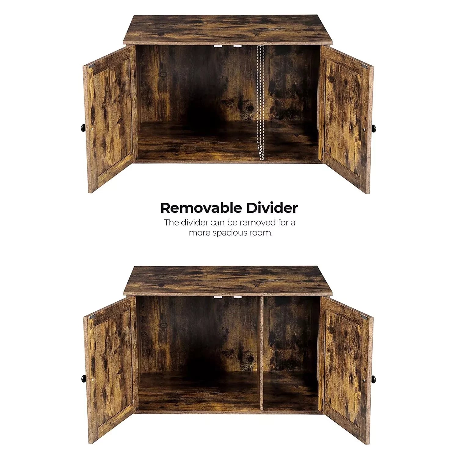 In And OutdoorMatch Kattenbak Annie - Kattenhuis - Met Deurtjes - Vintage Bruin/Zwart Kattenbak / kattenbak