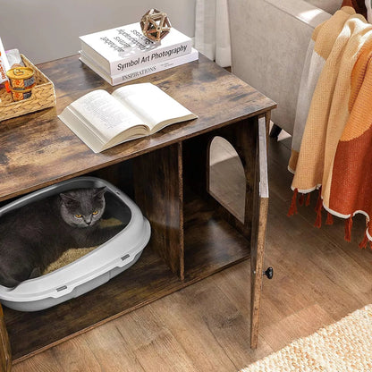 In And OutdoorMatch Kattenbak Annie - Kattenhuis - Met Deurtjes - Vintage Bruin/Zwart Kattenbak / kattenbak