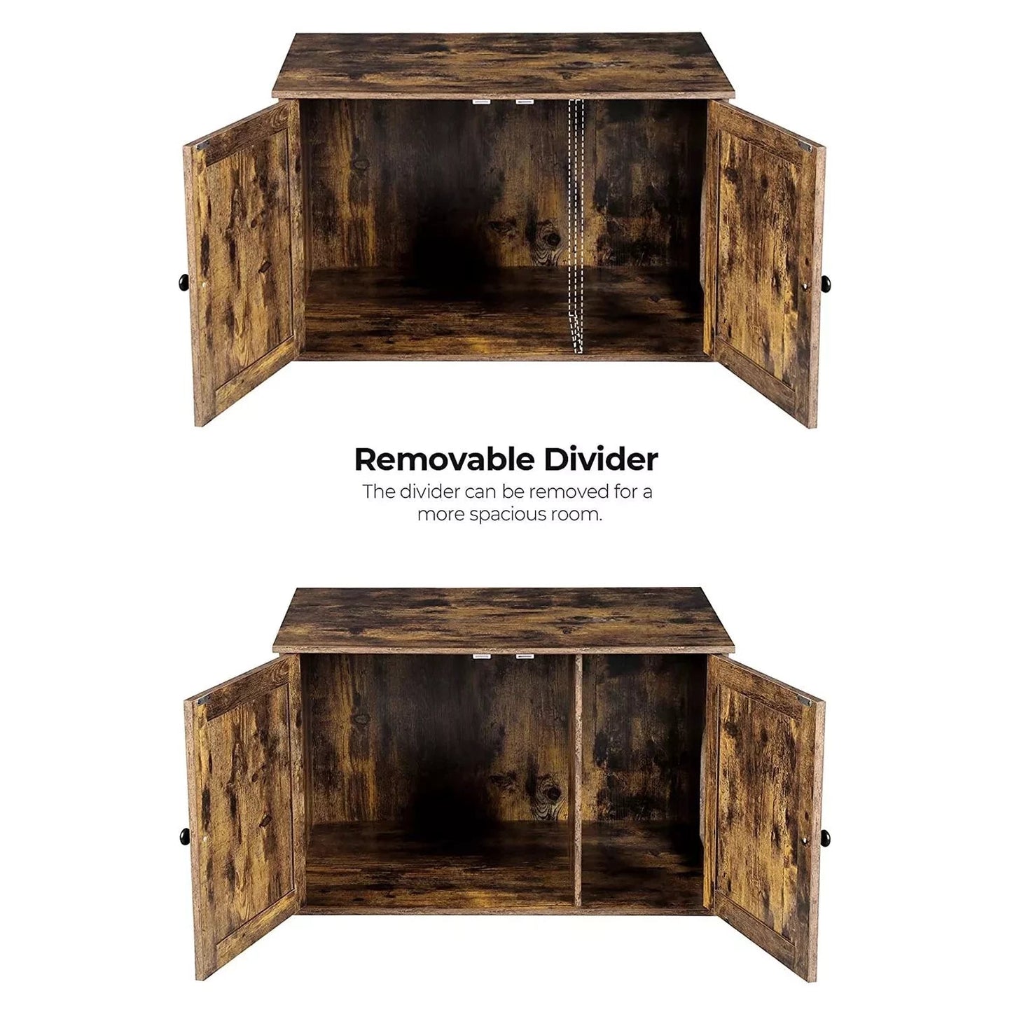 In And OutdoorMatch Kattenbak Annie - Kattenhuis - Met Deurtjes - Vintage Bruin/Zwart Kattenbak / kattenbak