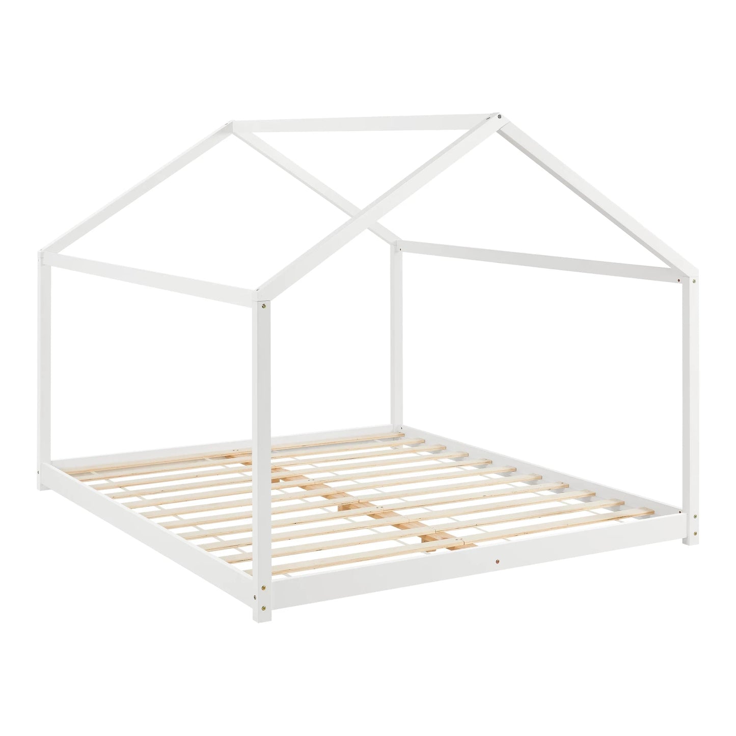 In And OutdoorMatch Kinderbed Sunny - Huisbed - Met Lattenbodem - 180x200cm - Wit - Snelle Montage bed twee personen