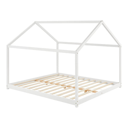 In And OutdoorMatch Kinderbed Sunny - Huisbed - Met Lattenbodem - 180x200cm - Wit - Snelle Montage bed twee personen