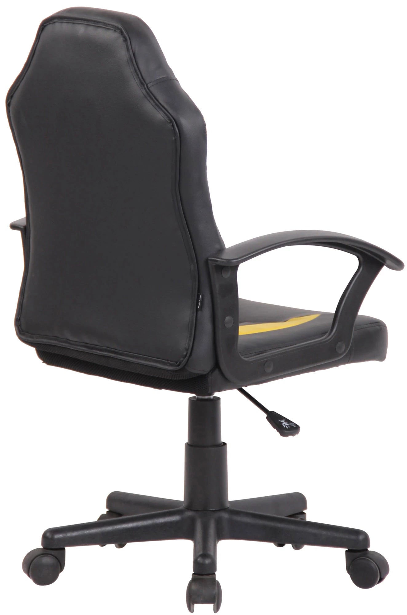 In And OutdoorMatch Kinderbureaustoel Regena - Zwart en Geel - Kunstleer - Hoogwaardige bekleding - Comfortabel gevoerd - Leuke uitstraling Bureaustoel