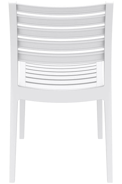 In And OutdoorMatch Klassieke stoel strepen Dorcas - Met rugleuning - Woonkamer of beurs - Wit - Zithoogte 45cm Eetkamerstoel